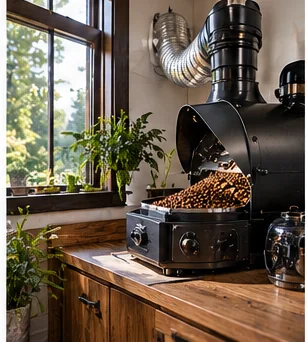 Home Coffee Roaster Ventilation Setup: Smoke, Chaff and Where the Exhaust Actually Goes editorial coffee gear image